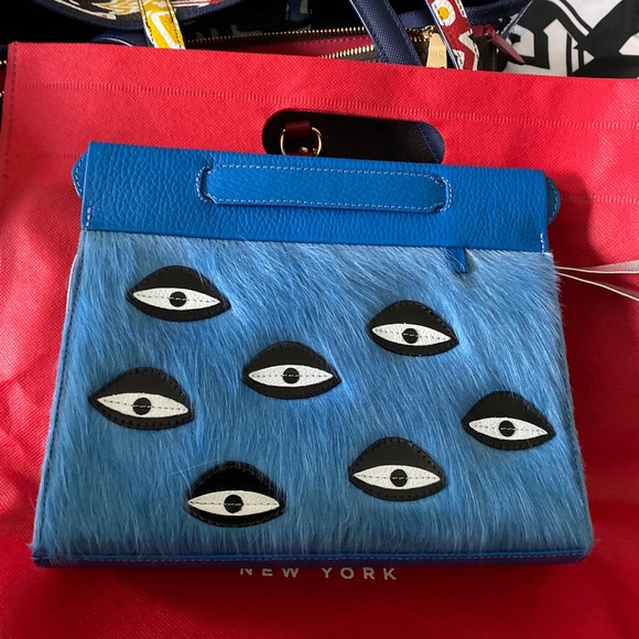 min and mon Handbags - Min & Mon Blue Crossbody Bag with Eye Design